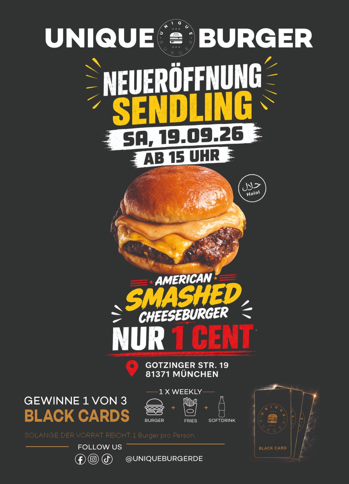 🔥 Smashed Cheeseburger für nur 1 Cent! 🔥